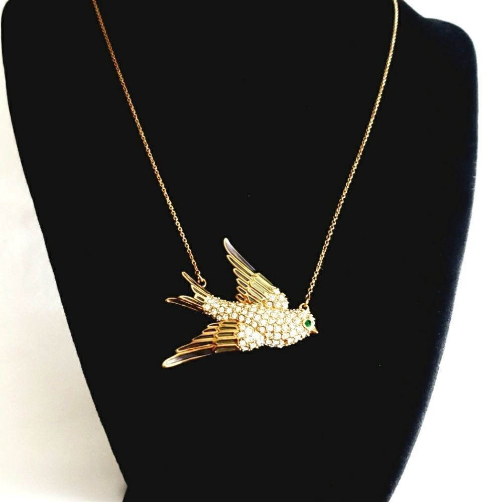 Juicy Couture Goldtone Pave Bird Necklace